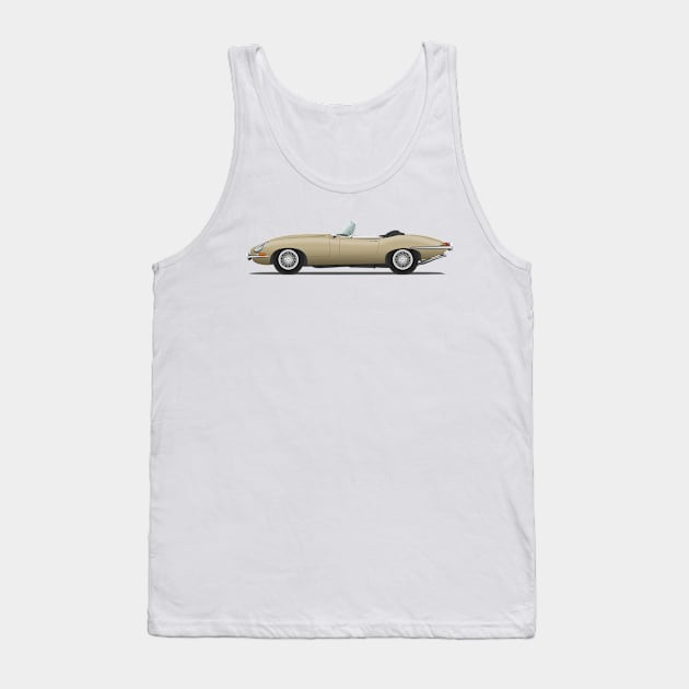 Jaguar E Type Roadster Golden Sand Tank Top by SteveHClark